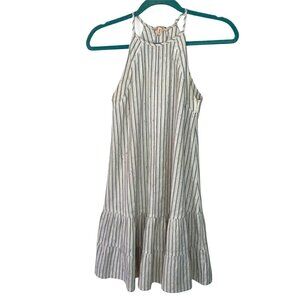 Rebecca Taylor La Vie Halter Dress Womens Size 00 Cotton Striped Ruffle India